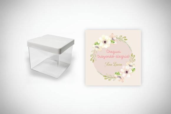 Adesivo Personalizado Caixa Acrílica Floral