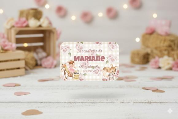 Adesivo Personalizado Marmita Fazendinha Rosa Aniversário