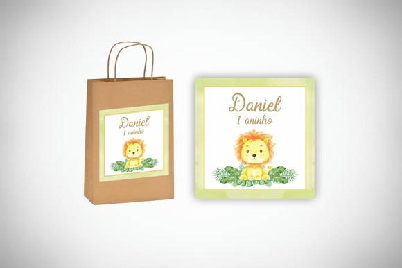 Adesivo Personalizado Sacolinha Leãozinho