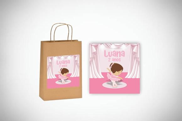 Adesivo Personalizado Sacolinha Bailarina