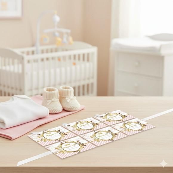Kit Tag Troca Maternidade Personalizado Realeza (6 Un)