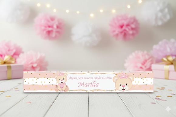 Adesivo Personalizado Lápis Maternidade Ursinha Princesa