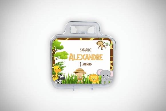 Adesivo Personalizado Maletinha Safari Aniversário Infantil