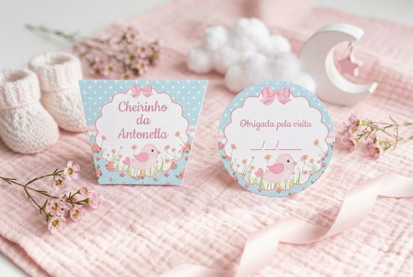 Rótulo Personalizado Álcool Gel Jardim Encantado e Tag