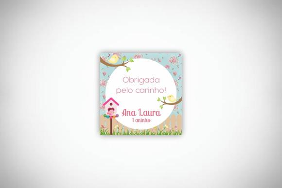 Tag Personalizada Quadrada Jardim Encantado
