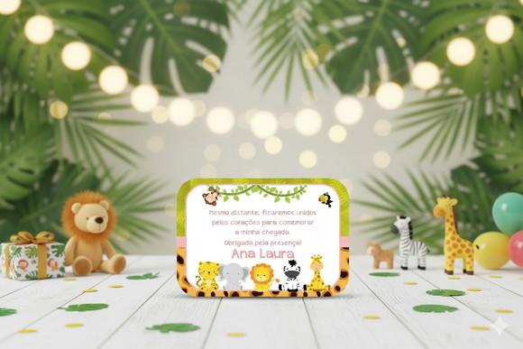 Adesivo Personalizado Marmitinha Safari Rosa