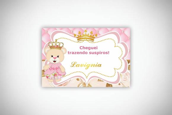 Tag Personalizada Suspiro Ursinha Princesa
