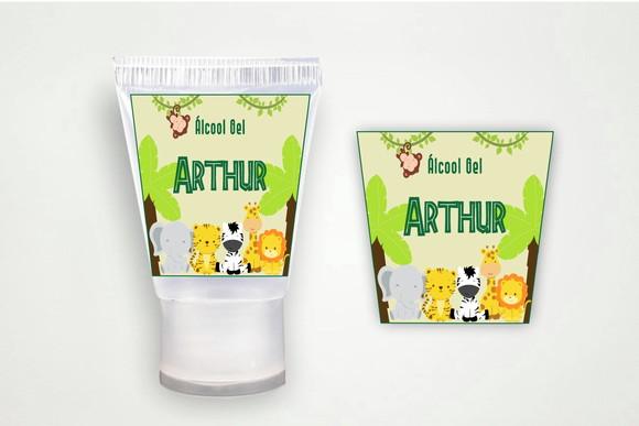 Etiqueta Personalizada Bisnaga Álcool Gel Safari