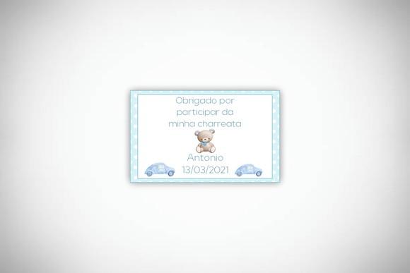Tag Personalizada Ursinho e Carrinho