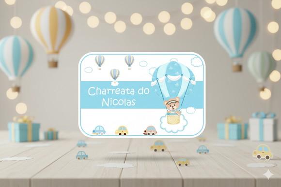 Adesivo Personalizado Marmitinha Ursinho Baloeiro