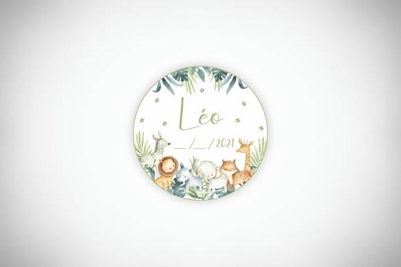 Tag Personalizada Safari Aquarela
