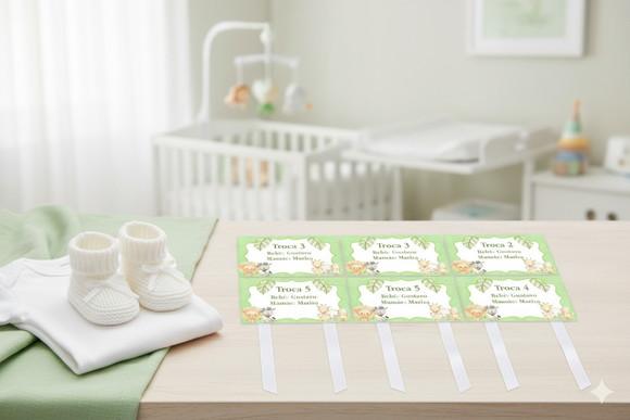 Kit Tag Troca Maternidade Personalizado Safari