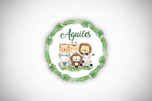 Tag Personalizada Maternidade Safari Baby Aquarela