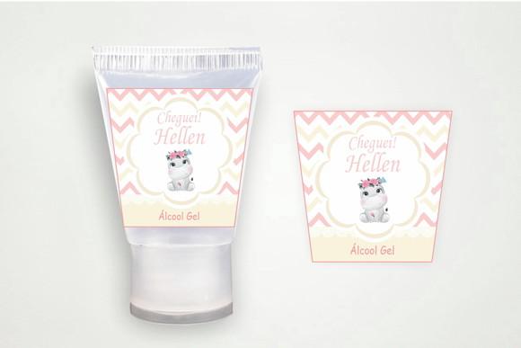 Etiqueta Personalizada Álcool Gel Hipopótamo Baby