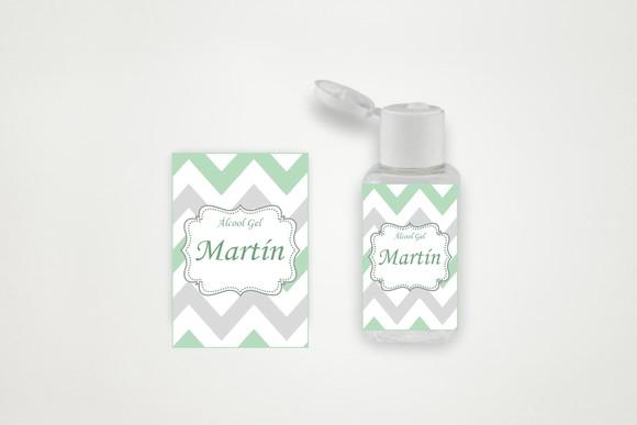Rótulo Personalizado Frasco Álcool Gel Maternidade Chevron