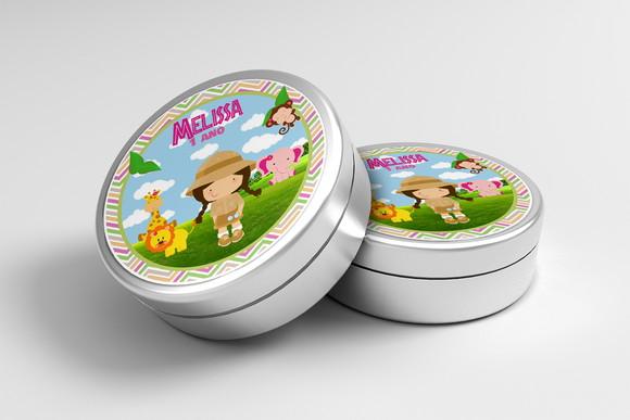 Adesivo Personalizado Latinha Safari Rosa