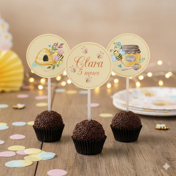 Topper para Docinho Personalizado Abelhinha