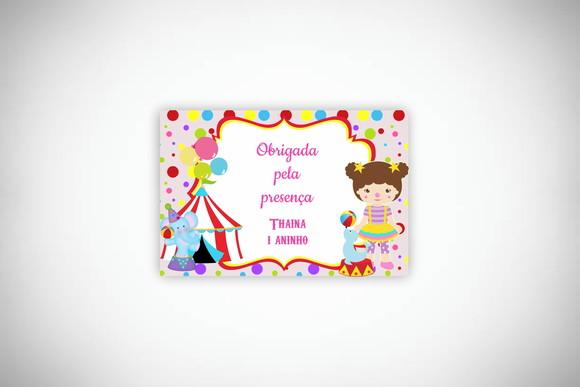Tag Personalizada Circo Rosa