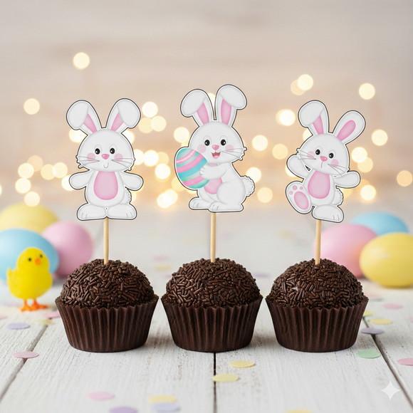 Topper para Docinho Personalizado Coelhinho da Páscoa