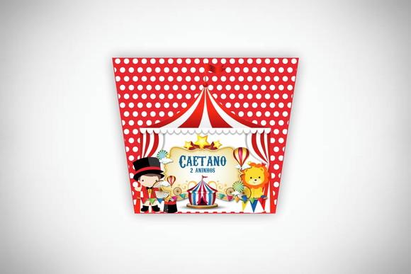 Adesivo Personalizado Balde Pipoca Circo