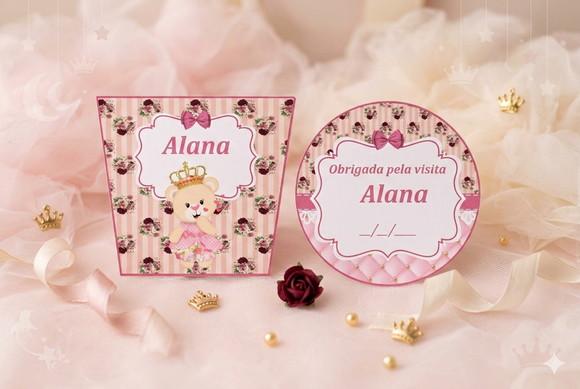 Rótulo Personalizado Álcool Gel Floral Rosa e Tag
