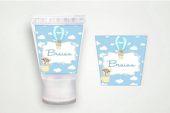 Etiqueta Personalizada Bisnaga Álcool Gel Ursinho Baloeiro