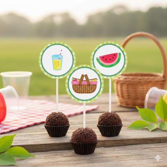 Topper para Docinho Personalizado Picnic