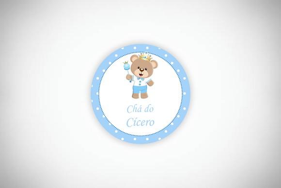 Tag Redonda Personalizada Ursinho Príncipe