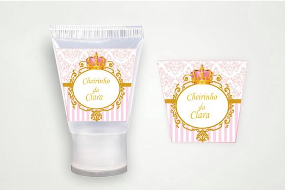 Rótulo Personalizado Bisnaga Álcool Gel Realeza Rosa