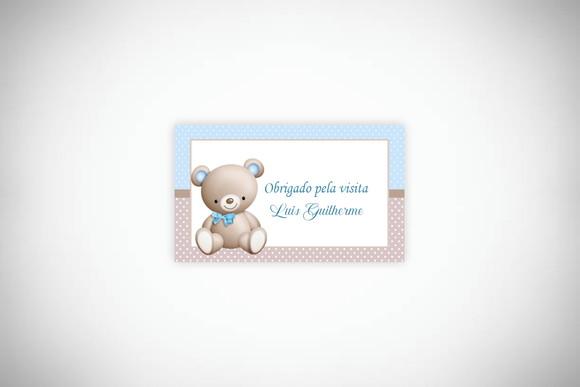 Tag Personalizada Ursinho Bege e Azul