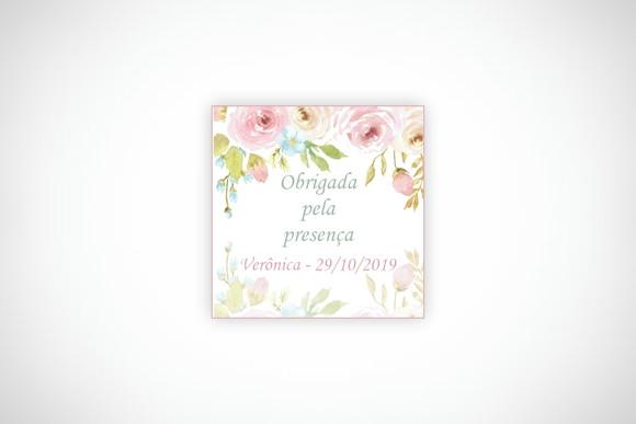 Tag Personalizada Quadrada Maternidade Floral