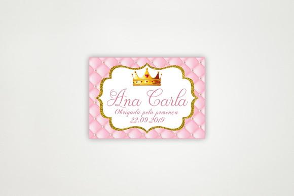 Tag Personalizada Realeza Rosa e Dourado