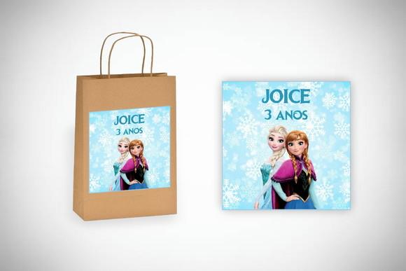 Adesivo Personalizado Sacolinha Frozen