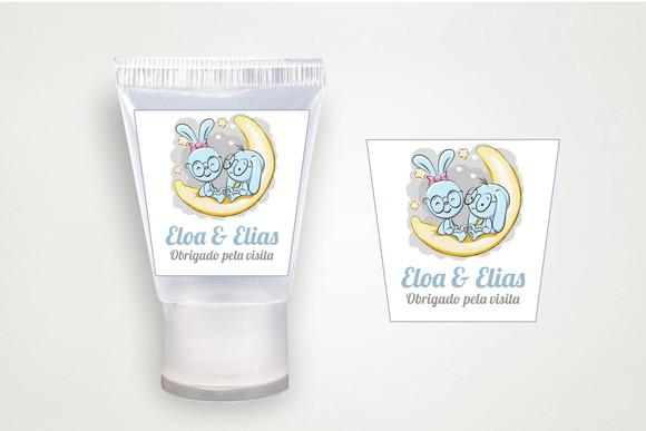 Adesivo Personalizado Álcool Gel Maternidade Gêmeos