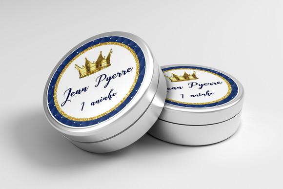 Rótulo Personalizado Latinha Realeza Azul