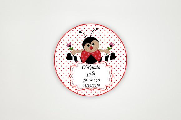 Tag Agradecimento Personalizada Joaninha