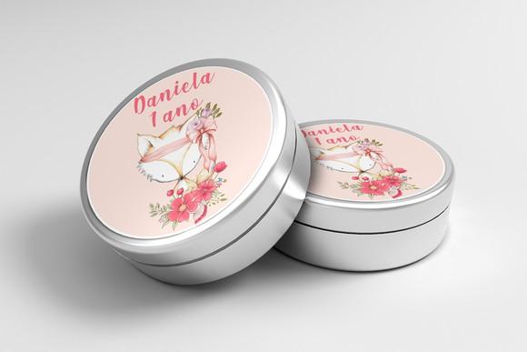 Adesivo Personalizado Latinha Raposa Menina