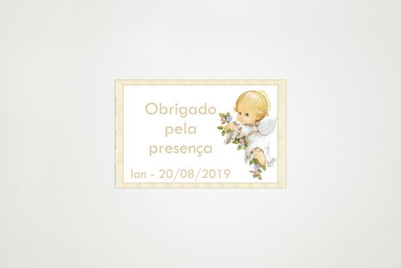 Tag Personalizada Batizado Dourado