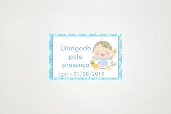 Tag Agradecimento Personalizada Chá de Bebê Azul