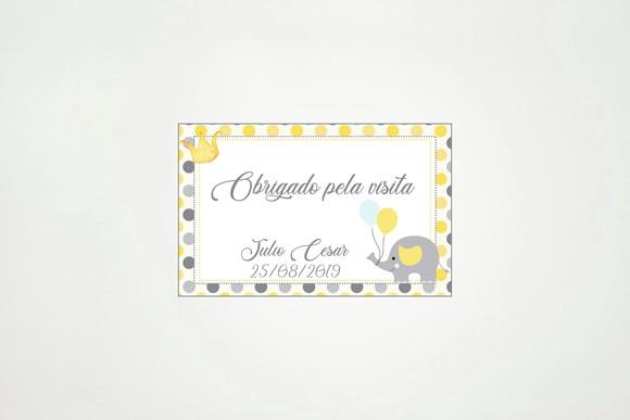 Tag Personalizada Agradecimento Elefantinho