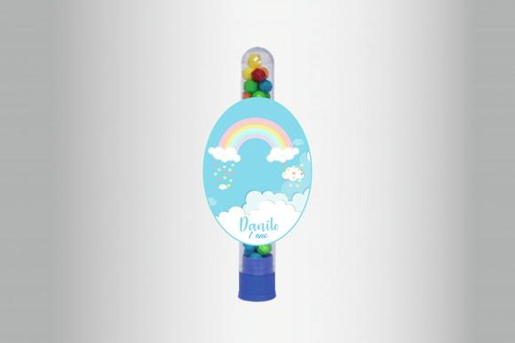 Adesivo Personalizado Tubete Chuva de Amor Azul