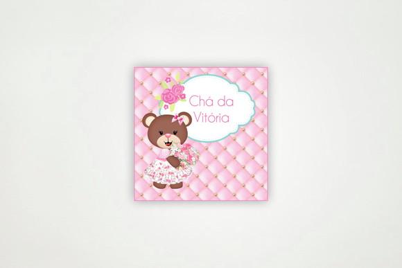 Adesivo Personalizado Caixinha Acrílica Ursinha
