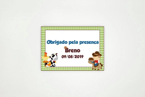 Tag Agradecimento Fazendinha Personalizada