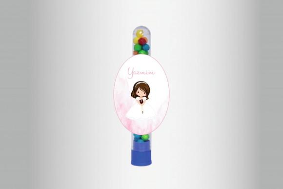 Adesivo Personalizado Tubete Batizado Menina