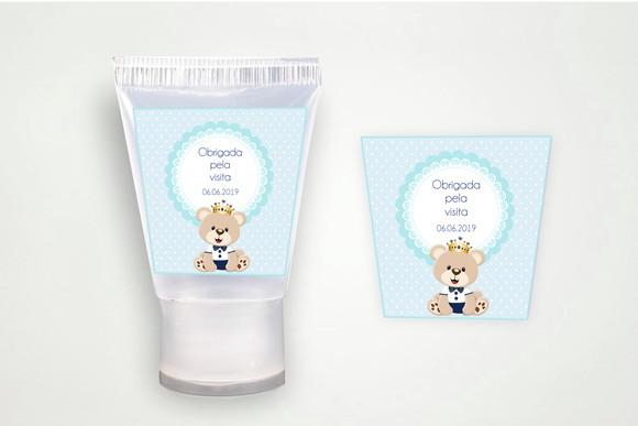 Rótulo Personalizado Bisnaga Álcool Gel Ursinho