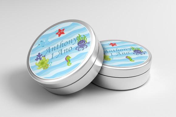 Adesivo Personalizado Latinha Fundo do Mar