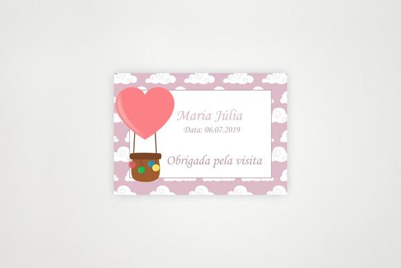 Tag Personalizada Agradecimento Balão Menina