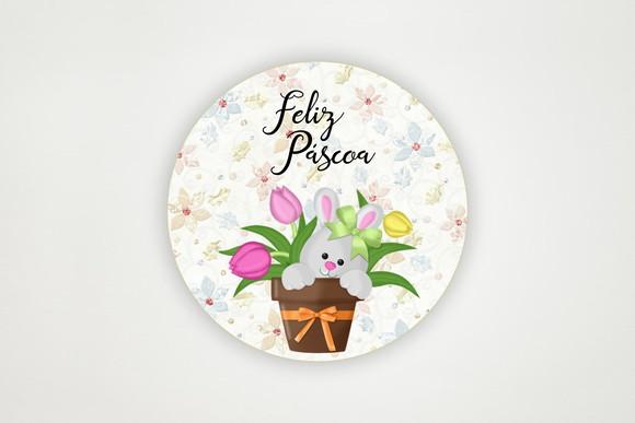 Tag Redonda Personalizada Páscoa para Embalagens | Artesanou