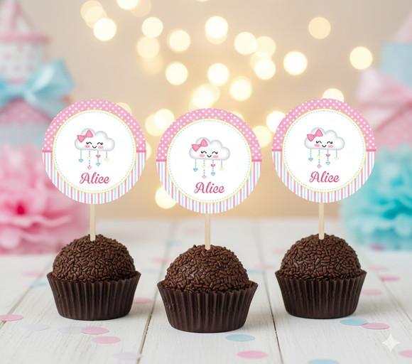 Topper para Docinho Personalizado Chuva de Amor