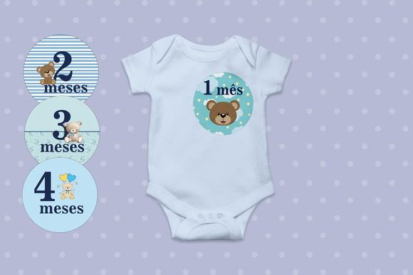 Kit Adesivo Mesversário Personalizado Ursinho